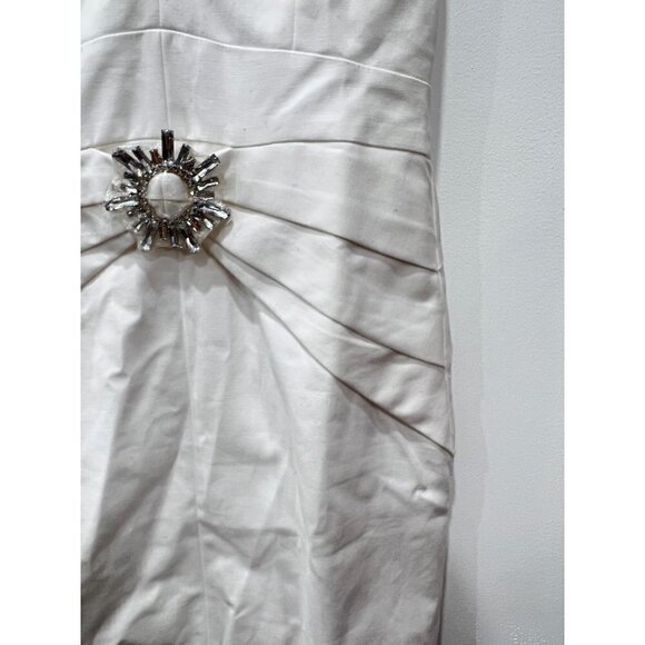 Iorane Supper Brooch Detail Ruffle Plunge Minidress, Size M NWT w/Defect - Picture 5 of 12